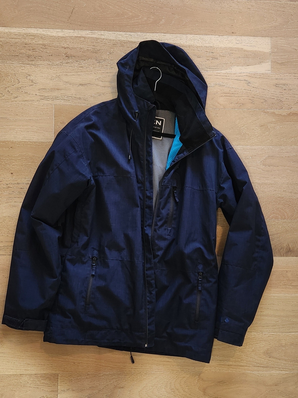 Ripzone Men’s Ski Snowboard Jacket L/G Navy Blue Insulated Hooded